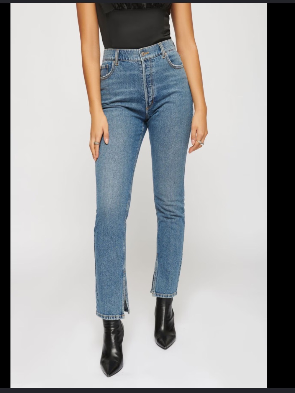 Dynamite Rosie Ultra High Waist Light Blue Jeans with Side Slit